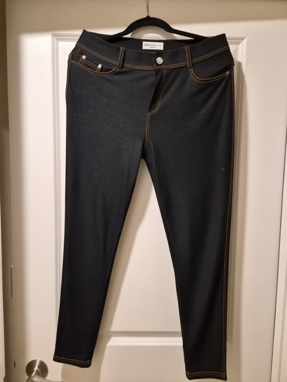 High-Waisted Faux Denim Leggings Dark Wash Size L/XL
